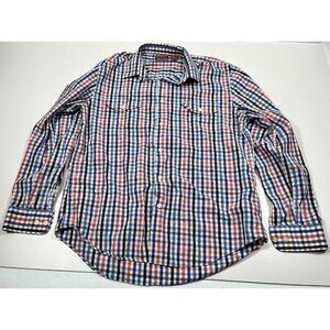 Perry Ellis America Shirt Mens Size Large Button Up Multicolor Plaid Long Sleeve